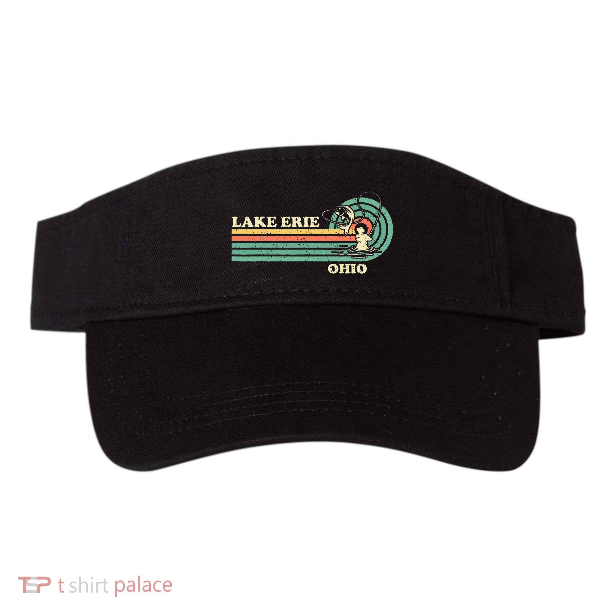 Vintage Retro Summer Fishing Ohio Erie Lake Visor