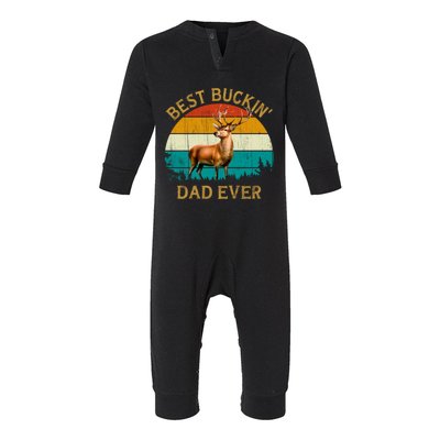 Vintage Retro Style Whitetailed Deer Best Buckin Dad Ever Great Gift Infant Fleece One Piece