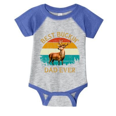 Vintage Retro Style Whitetailed Deer Best Buckin Dad Ever Great Gift Infant Baby Jersey Bodysuit