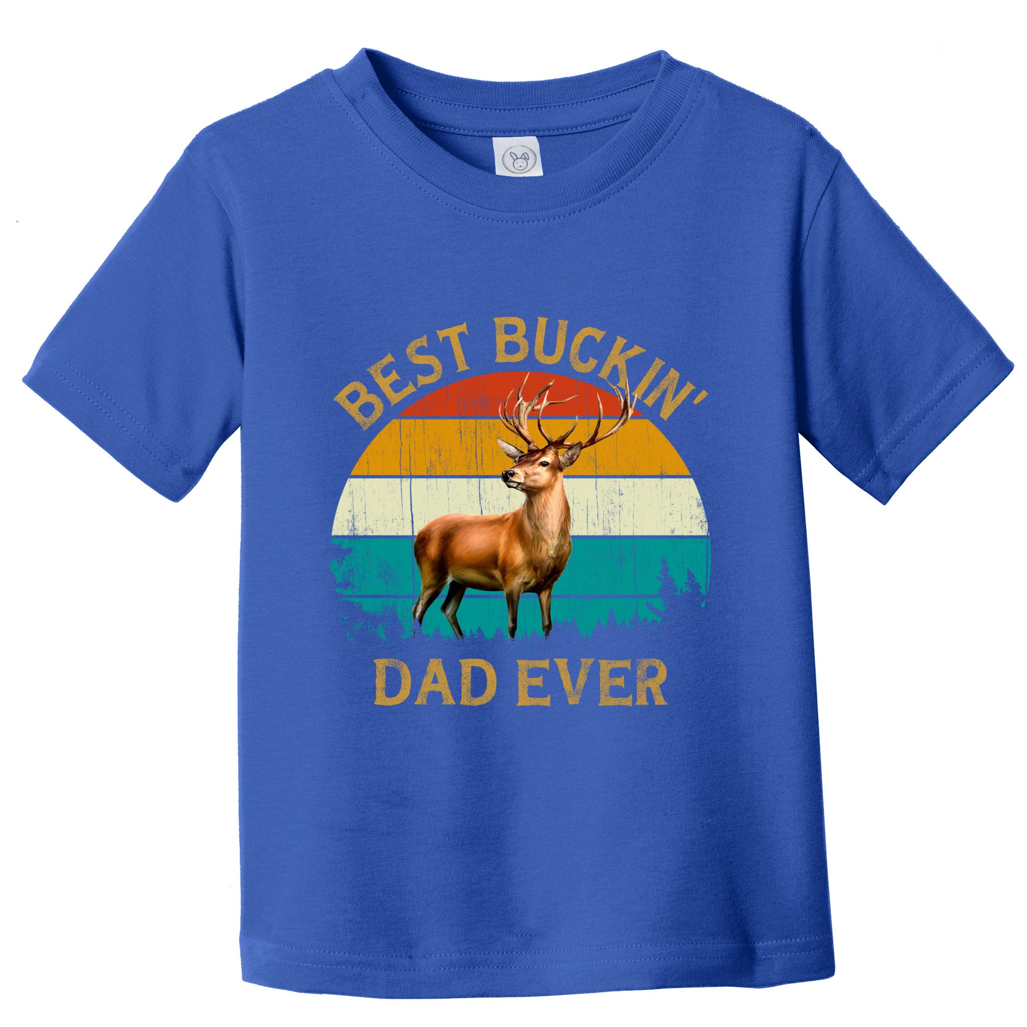 Vintage Retro Style Whitetailed Deer Best Buckin Dad Ever Great Gift Toddler T-Shirt