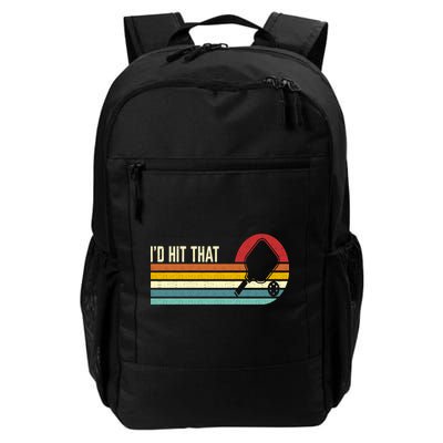 Vintage Retro Sunset Paddle I'd Hit That Pickleball Players Backpack