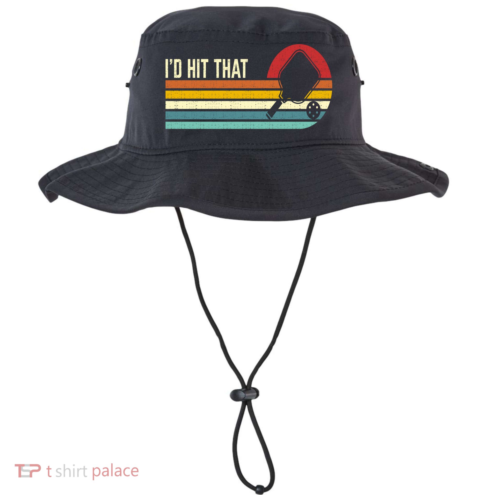 Vintage Retro Sunset Paddle I'd Hit That Pickleball Players Bucket Hat