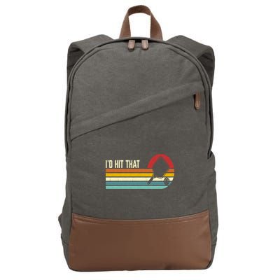 Vintage Retro Sunset Paddle I'd Hit That Pickleball Players Cotton Canvas Backpack