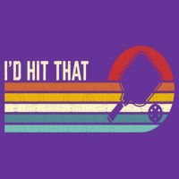 Vintage Retro Sunset Paddle I'd Hit That Pickleball Players Button