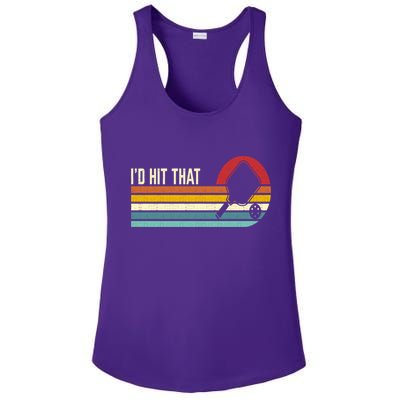 Vintage Retro Sunset Paddle I'd Hit That Pickleball Players Ladies PosiCharge Competitor Racerback Tank
