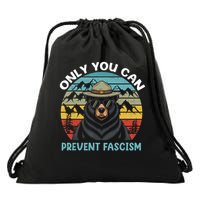 Vintage Resist Smokey The Bear Only You Can Prevent Fascism  Drawstring Bag