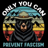 Vintage Resist Smokey The Bear Only You Can Prevent Fascism  Drawstring Bag