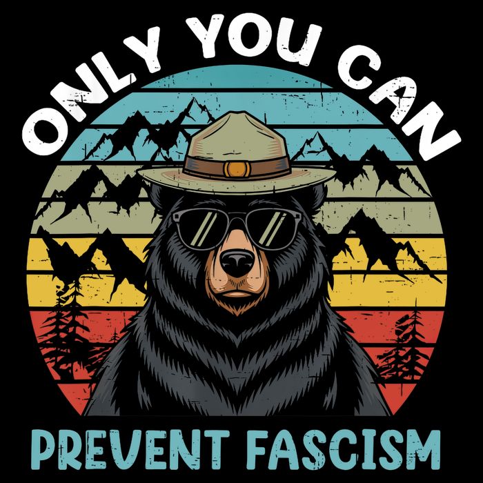 Vintage Resist Smokey The Bear Only You Can Prevent Fascism  Drawstring Bag