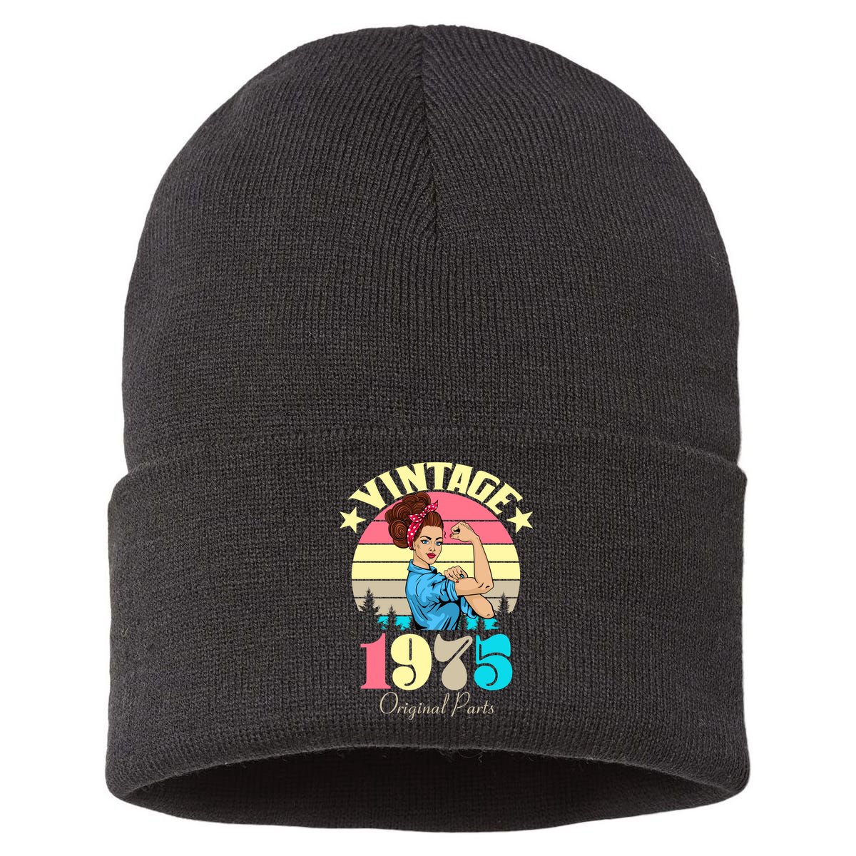 Vintage Rosie The Riveter 1975 Original Parts 50th Birthday Sustainable Knit Beanie