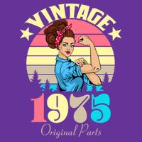 Vintage Rosie The Riveter 1975 Original Parts 50th Birthday Baby Bodysuit