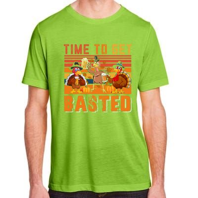 Vintage Retro Time To Get Basted Three Turkeys Ing Beer Gift Adult ChromaSoft Performance T-Shirt