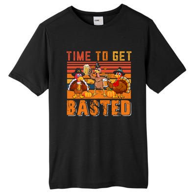 Vintage Retro Time To Get Basted Three Turkeys Ing Beer Gift Tall Fusion ChromaSoft Performance T-Shirt