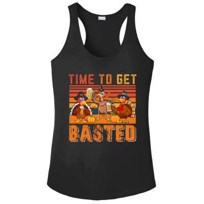 Vintage Retro Time To Get Basted Three Turkeys Ing Beer Gift Ladies PosiCharge Competitor Racerback Tank