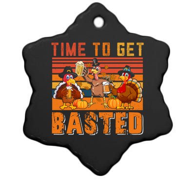 Vintage Retro Time To Get Basted Three Turkeys Ing Beer Gift Ceramic Star Ornament