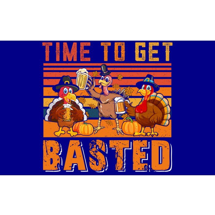 Vintage Retro Time To Get Basted Three Turkeys Ing Beer Gift Bumper Sticker