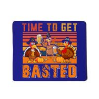 Vintage Retro Time To Get Basted Three Turkeys Ing Beer Gift Mousepad