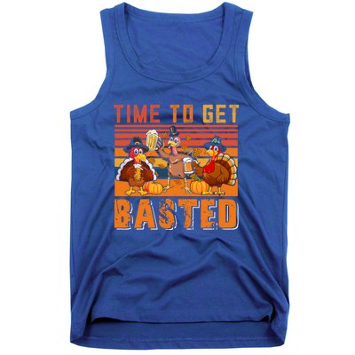 Vintage Retro Time To Get Basted Three Turkeys Ing Beer Gift Tank Top