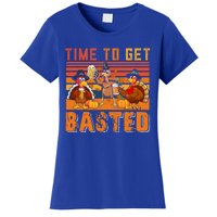 Vintage Retro Time To Get Basted Three Turkeys Ing Beer Gift Women's T-Shirt