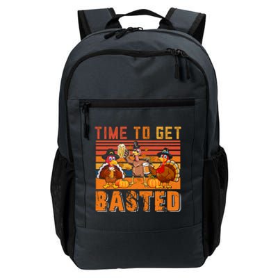 Vintage Retro Time To Get Basted Three Turkeys Ing Beer Gift Daily Commute Backpack