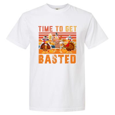 Vintage Retro Time To Get Basted Three Turkeys Ing Beer Gift Garment-Dyed Heavyweight T-Shirt