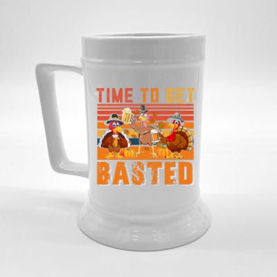 Vintage Retro Time To Get Basted Three Turkeys Ing Beer Gift Beer Stein