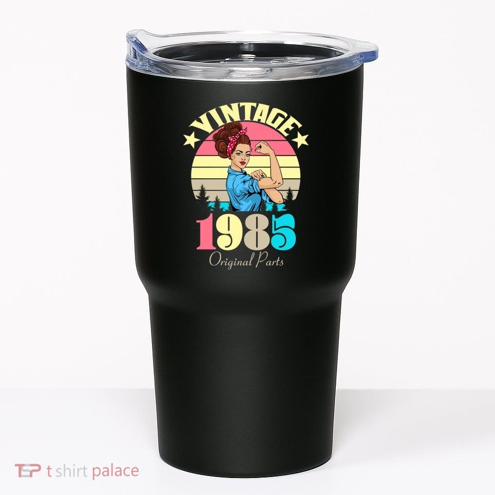 Vintage Rosie The Riveter 1985 Original Parts 40th Birthday Tumbler