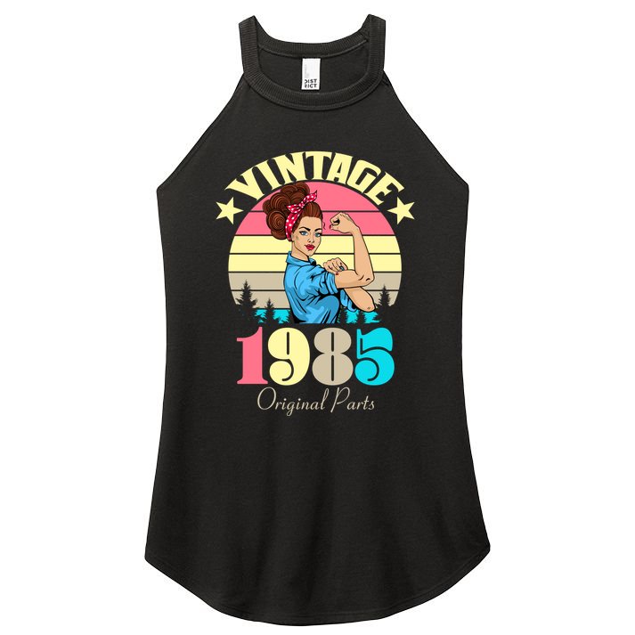 Vintage Rosie The Riveter 1985 Original Parts 40th Birthday Women's Perfect Tri Rocker Tank
