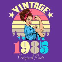 Vintage Rosie The Riveter 1985 Original Parts 40th Birthday Baby Bodysuit