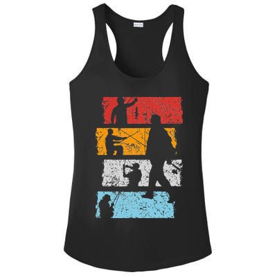 Vintage Retro Trout aquatic Bait Pond saltwater freshwater Ladies PosiCharge Competitor Racerback Tank