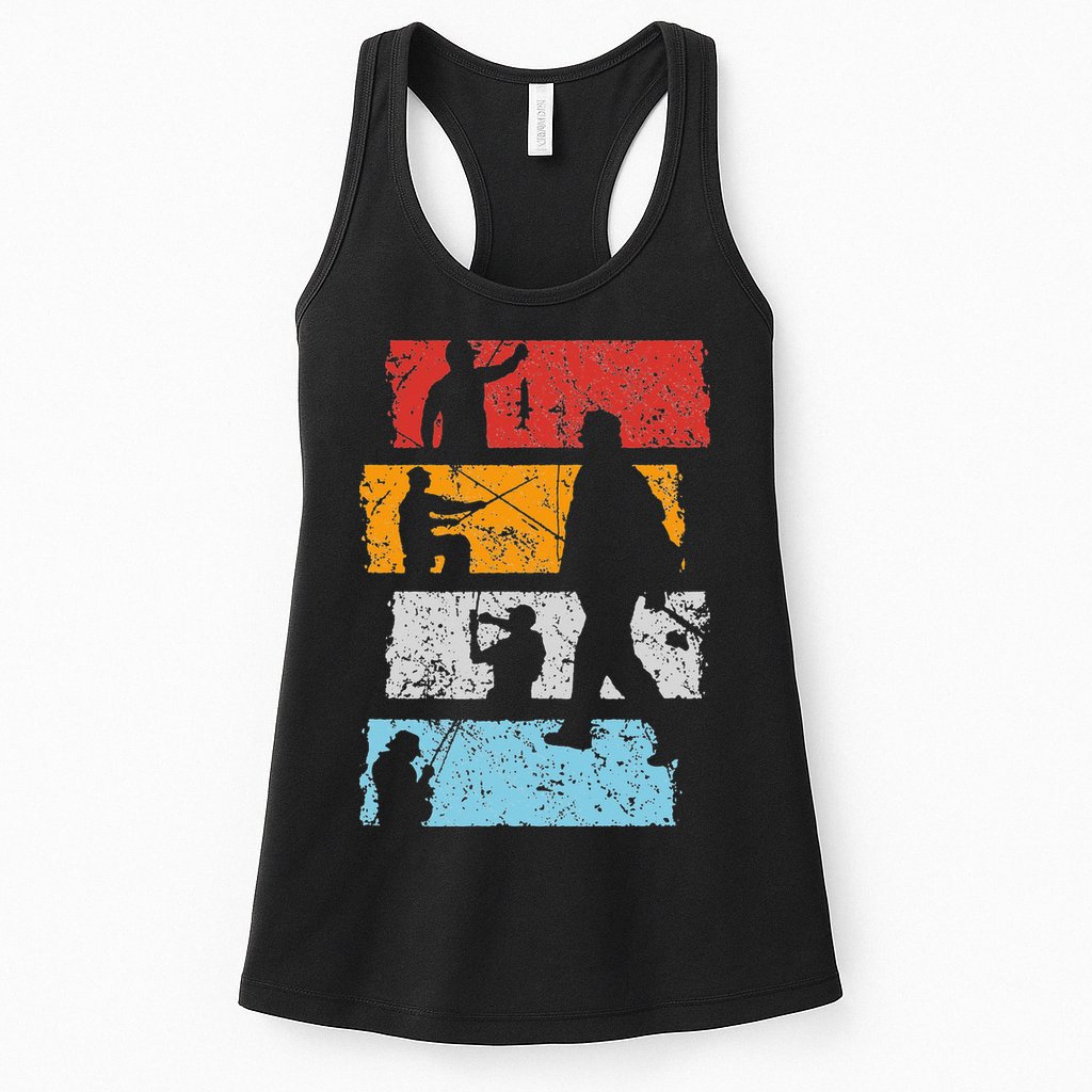 Vintage Retro Trout aquatic Bait Pond saltwater freshwater Womens Tank Top