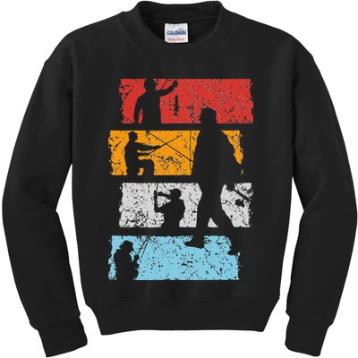 Vintage Retro Trout aquatic Bait Pond saltwater freshwater Kids Sweatshirt