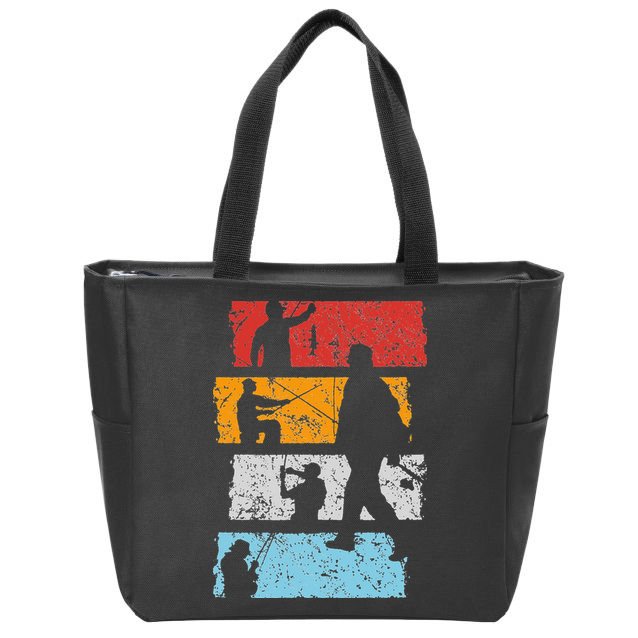 Vintage Retro Trout aquatic Bait Pond saltwater freshwater Zip Tote Bag