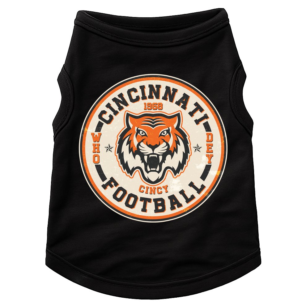 Vintage Roaring Tiger Football Logo Emblem Doggie Tank