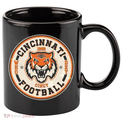 Vintage Roaring Tiger Football Logo Emblem 11oz C Handle Ceramic Mug
