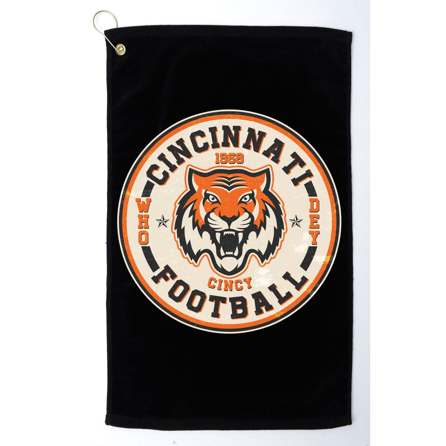 Vintage Roaring Tiger Football Logo Emblem Golf Towel