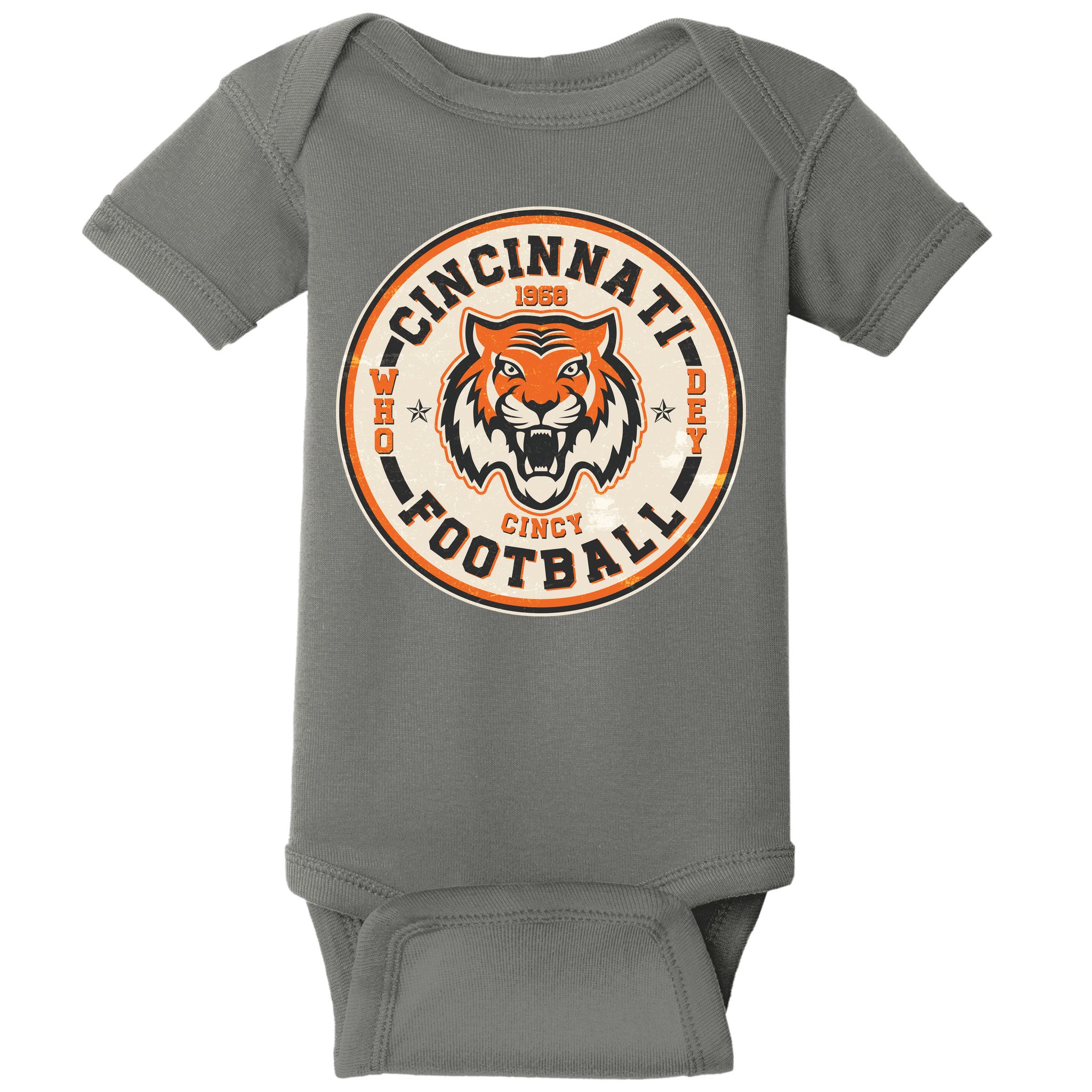 Vintage Roaring Tiger Football Logo Emblem Baby Bodysuit