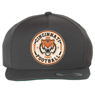 Vintage Roaring Tiger Football Logo Emblem Wool Snapback Cap