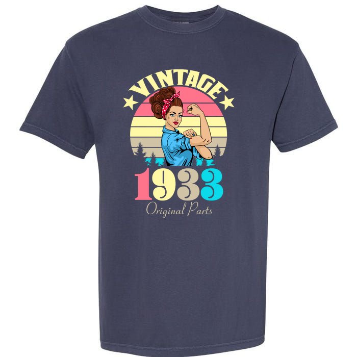 Vintage Rosie The Riveter 1933 Original Parts 90th Birthday Garment-Dyed Heavyweight T-Shirt