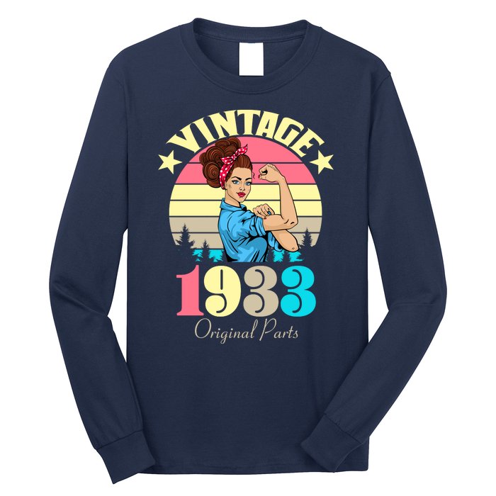 Vintage Rosie The Riveter 1933 Original Parts 90th Birthday Long Sleeve Shirt