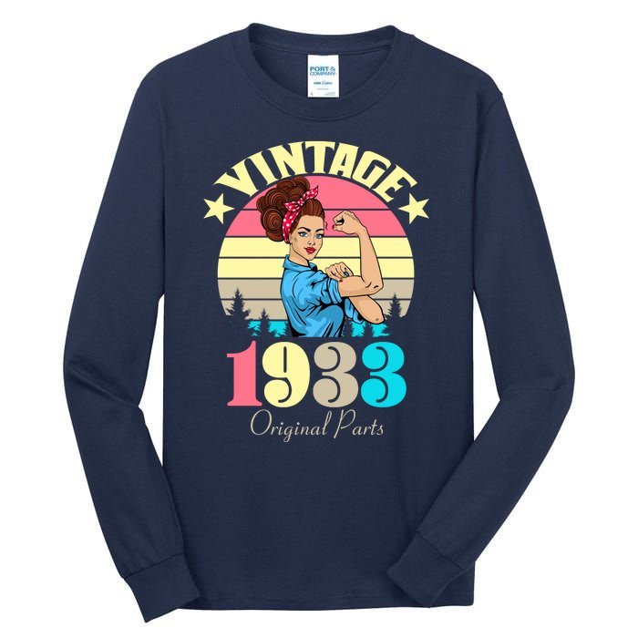 Vintage Rosie The Riveter 1933 Original Parts 90th Birthday Tall Long Sleeve T-Shirt