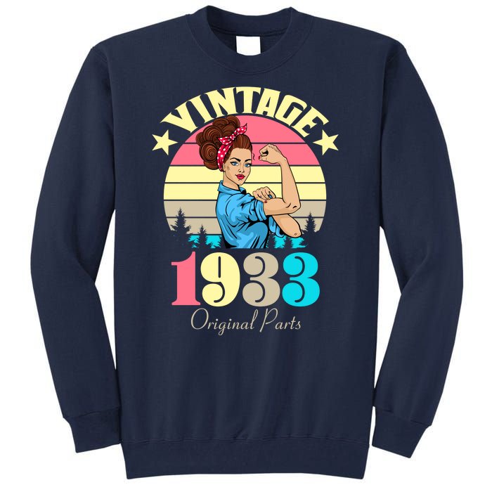 Vintage Rosie The Riveter 1933 Original Parts 90th Birthday Tall Sweatshirt