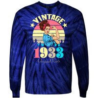 Vintage Rosie The Riveter 1933 Original Parts 90th Birthday Tie-Dye Long Sleeve Shirt