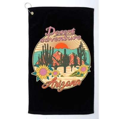 Vintage Retro Travel Arizona Desert Adventure Emblem Golf Towel