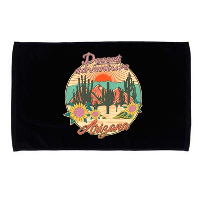 Vintage Retro Travel Arizona Desert Adventure Emblem Microfiber Hand Towel