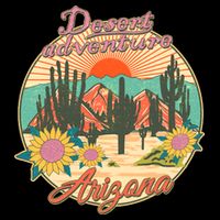 Vintage Retro Travel Arizona Desert Adventure Emblem Womens T-Shirt