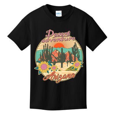 Vintage Retro Travel Arizona Desert Adventure Emblem Kids T-Shirt