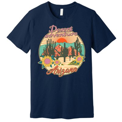 Vintage Retro Travel Arizona Desert Adventure Emblem Premium T-Shirt