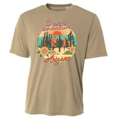 Vintage Retro Travel Arizona Desert Adventure Emblem Cooling Performance Crew T-Shirt