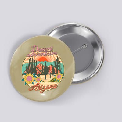 Vintage Retro Travel Arizona Desert Adventure Emblem Button