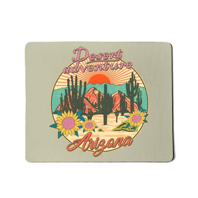 Vintage Retro Travel Arizona Desert Adventure Emblem Mousepad